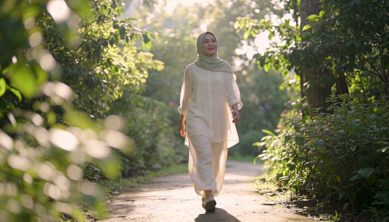 Active morning walk supporting joint comfort and daily mobility